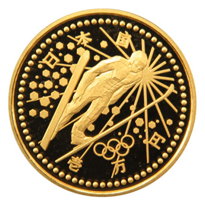 長野五輪冬季大会記念1万円金貨 ジャンプ ケース付