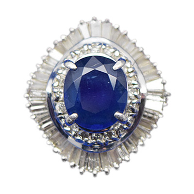 中石2.8ct メレダイヤ2.0ct K18WGリング 40,000円買取